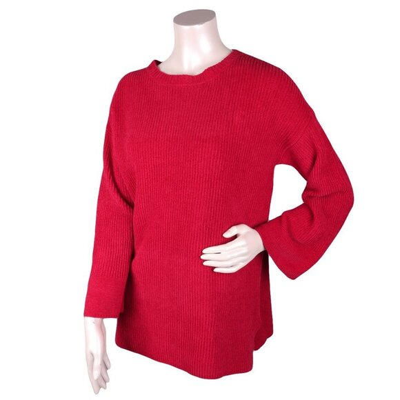 Eileen Fisher Knit Sweater Bell Sleeves Chenille Pullover Soft Organic Cotton - Picture 2 of 5